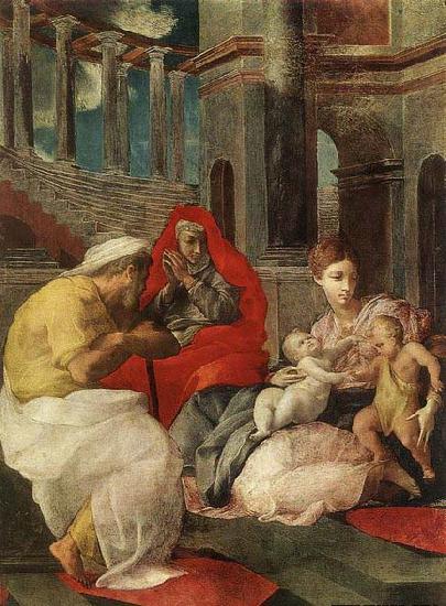 Francesco Primaticcio The Holy Family with Sts Elisabeth and John the Baptist